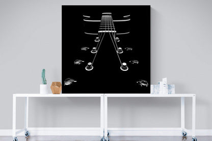 Guitar-Wall_Art-80 x 80cm-Mounted Canvas-Black-Pixalot