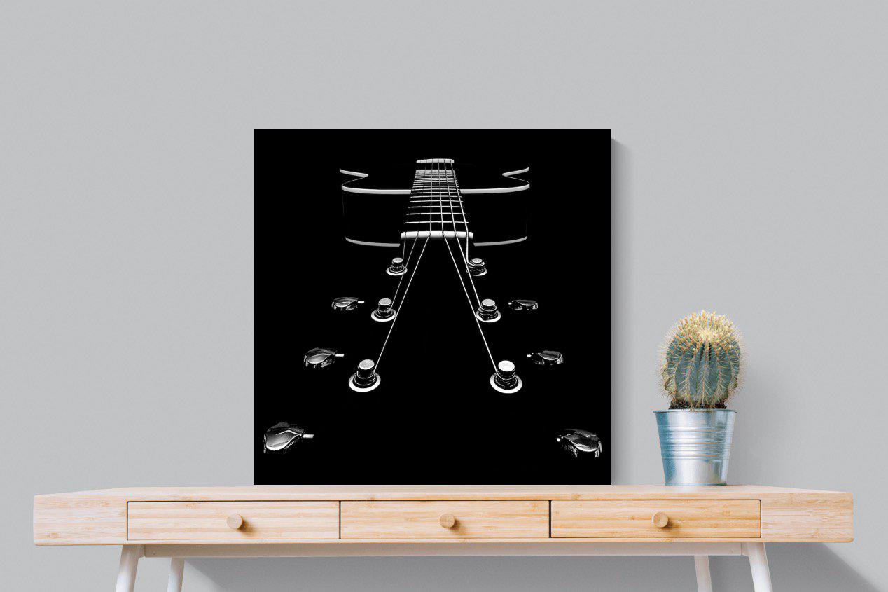 Guitar-Wall_Art-100 x 100cm-Framed Print-Black-Pixalot